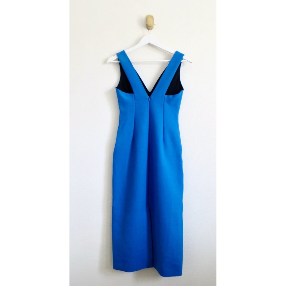NEW! Victoria Beckham Wool Blend Bodycon Midi Dress Royal Blue SZ 4 - Picture 5 of 9